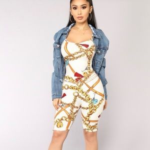Chains On Lock Romper - White